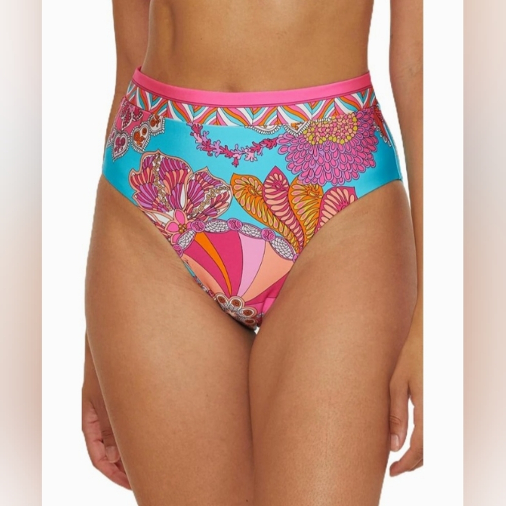 Trina Turk Multicolor High-Waist Bikini BottomNWT